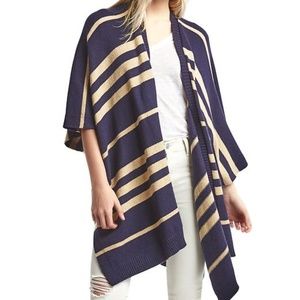 Gap striped poncho sweater